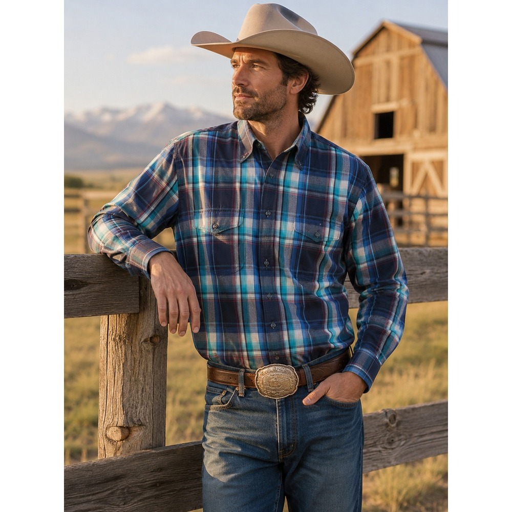 Roper Plaid Western Shirt XXL‎ Cowboy Ranchwear Rodeo Americana Pearl Snap